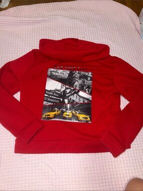 angel cult - discontinued nyc red zip up hoodie